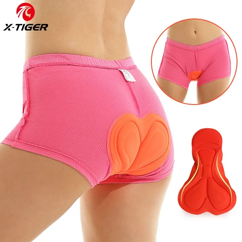 Mountain Biking Underwear - X-TIGERサイクリング下着3Dパッド入り耐衝撃性マウンテンmtb自転車ショーツ乗馬バイクスポーツ下着タイツ女性ショーツ