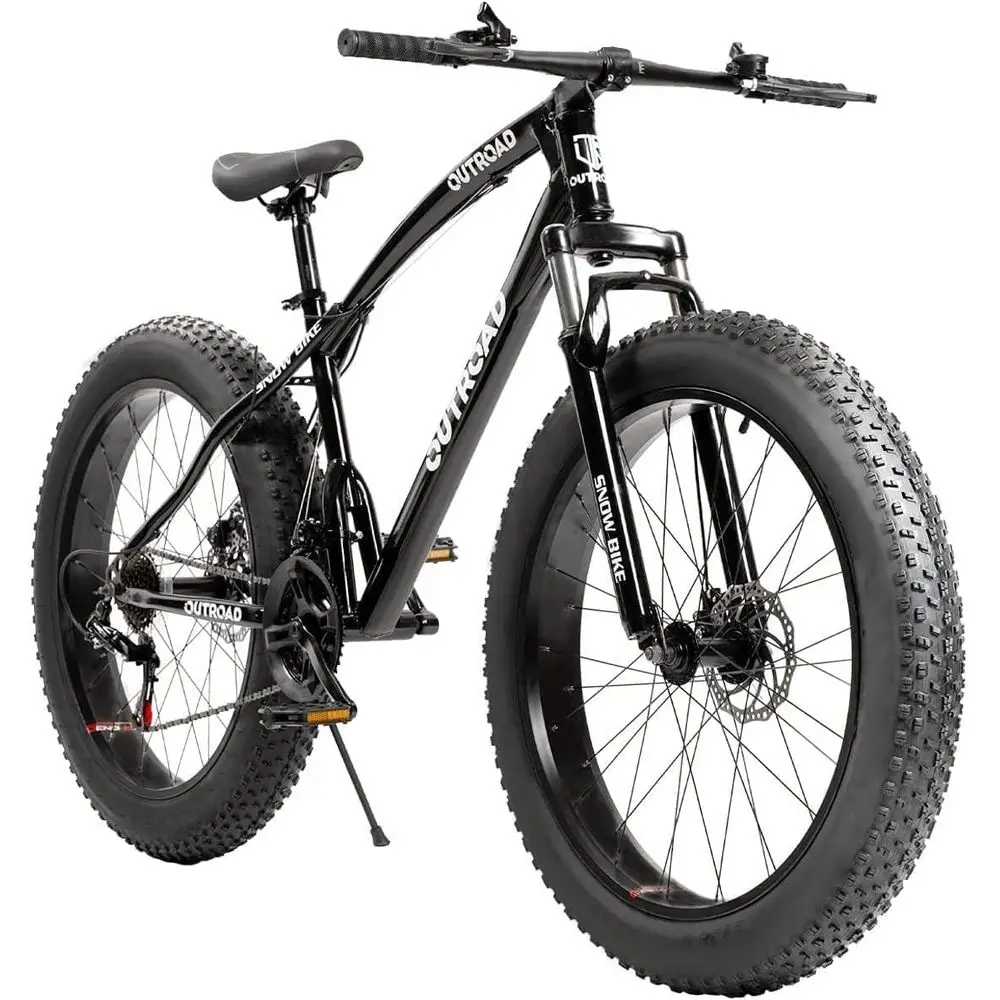 Mountain Biking Blue Mountains - 26インチ 4インチ ノビータイヤ 21速 大人用マウンテンバイク デュアルディスクブレーキ付き
