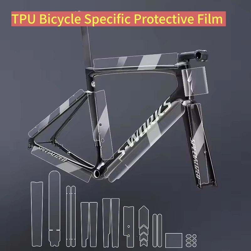 Mountain Biking Quotes - ロードバイクフレーム用デカール 透明な傷防止プロテクター 自転車ステッカー MTBガード TPU製 特殊裁断