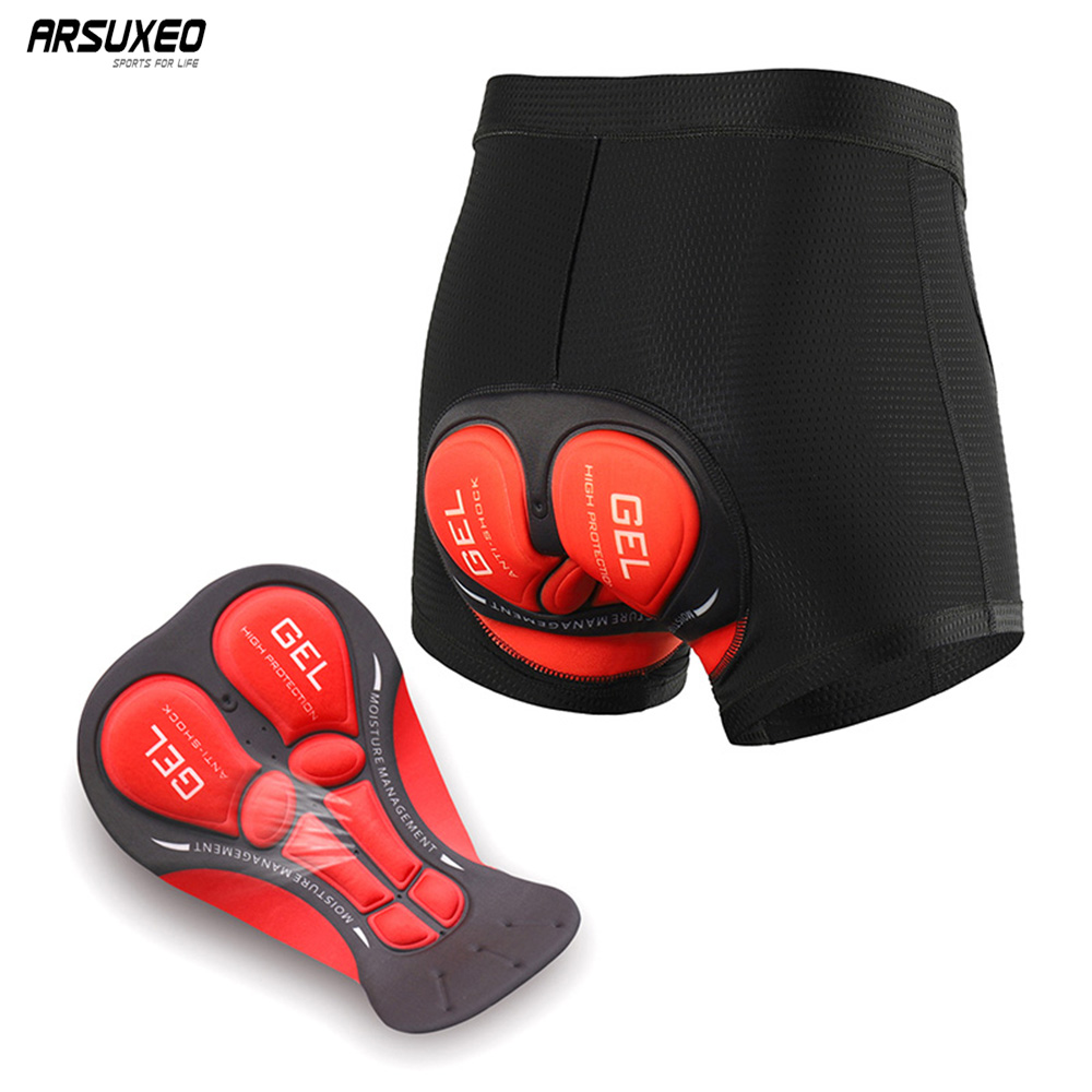 Mountain Biking Underwear - Arsuxeo-メンズサイクリングショーツ,サイクリング下着,コンプレッションショーツ,ジェルパッド付き,通気性,耐衝撃性
