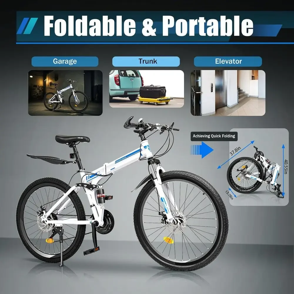 26インチ 大人用シティバイク、21段変速、高さ調整可能、マ - Mountain Biking Blue Mountains のレビューと価格
