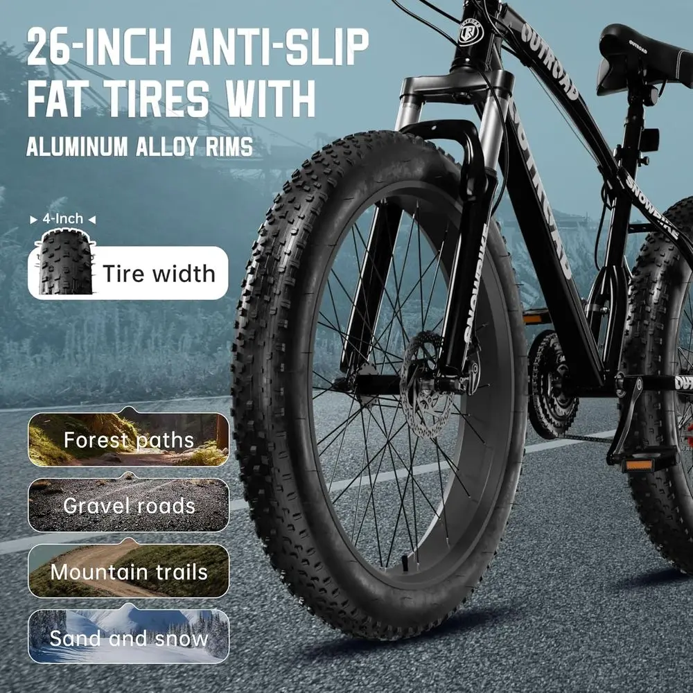 26インチ 4インチ ノビータイヤ 21速 大人用マウンテン - Mountain Biking Blue Mountains のレビューと価格