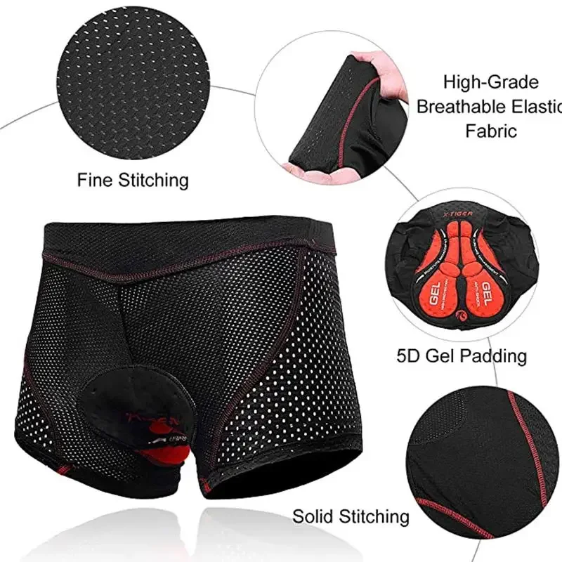 X-TIGER メンズサイクリング下着ショーツ 5D クッシ - Mountain Biking Underwear のレビューと価格
